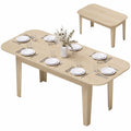 Extendable Oval Dining Table for 4-6, Farmhouse Expandable Kitchen Table, Round Edges, Oak