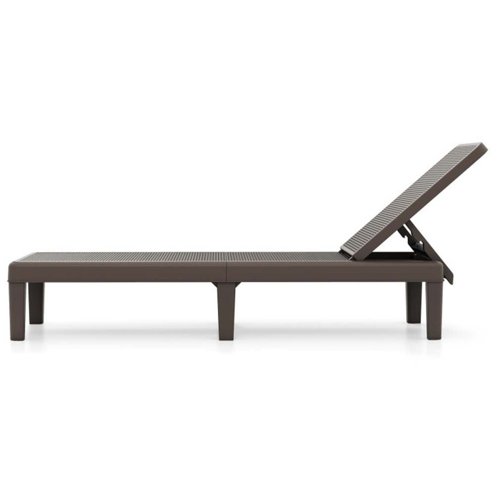 1PC Outdoor Chaise Lounger Chair with Waterproof Rattan Textured PP Surface and 330 lbs Capacity