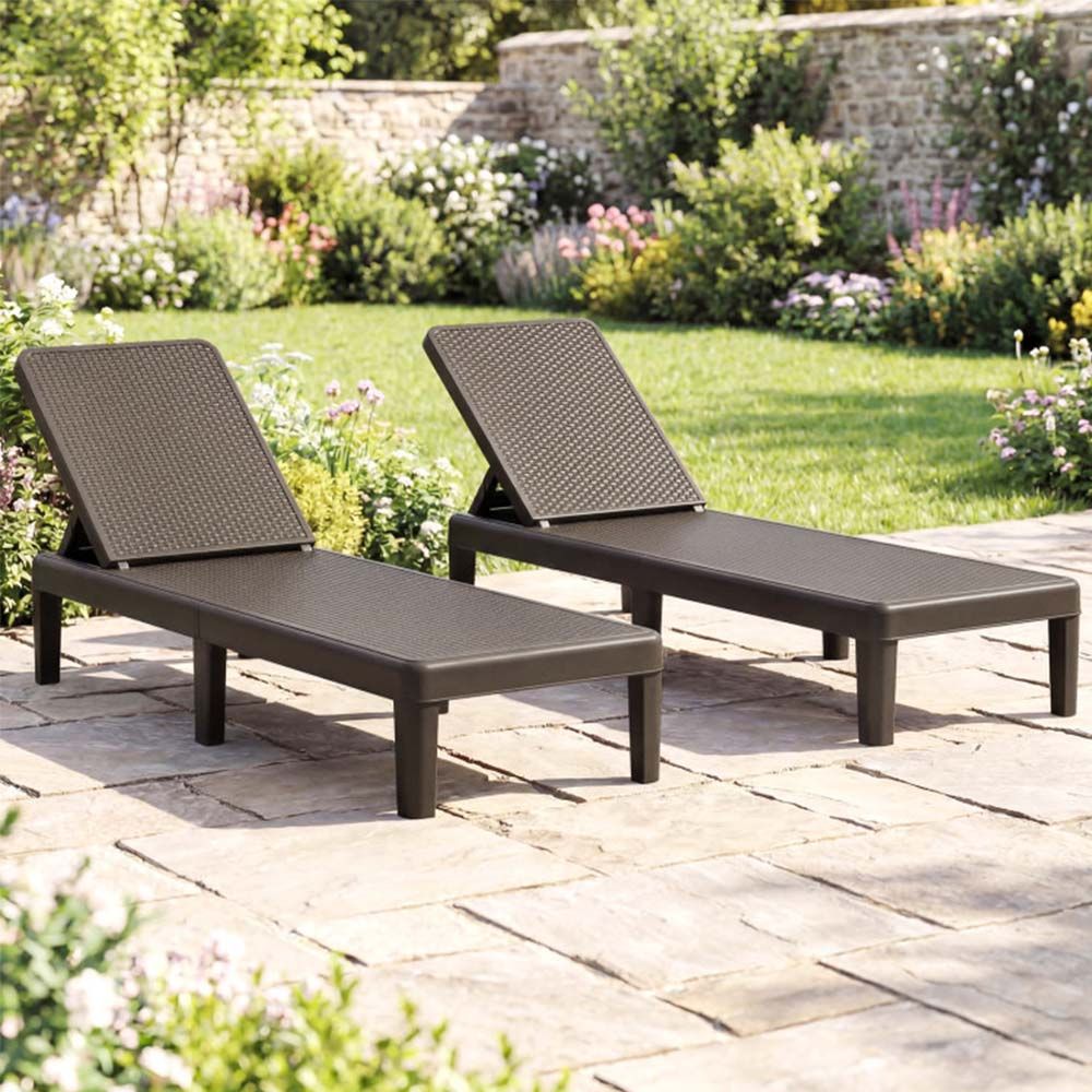 1PC Outdoor Chaise Lounger Chair with Waterproof Rattan Textured PP Surface and 330 lbs Capacity