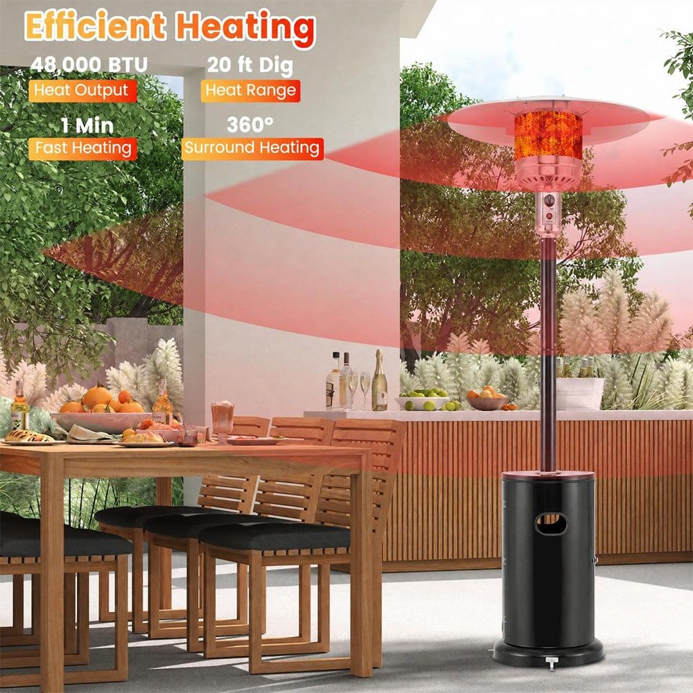 48000 BTU Propane Patio Heater with Round Table Design