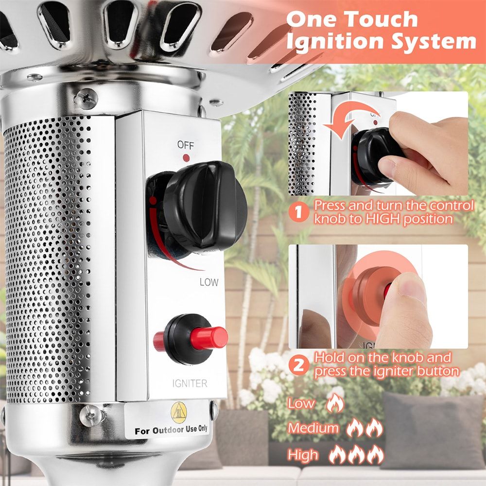 48000 BTU Propane Patio Heater with Round Table Design