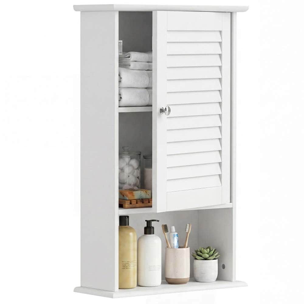 Bathroom Wall Mount Storage Cabinet Single Door with Height Adjustable Shelf