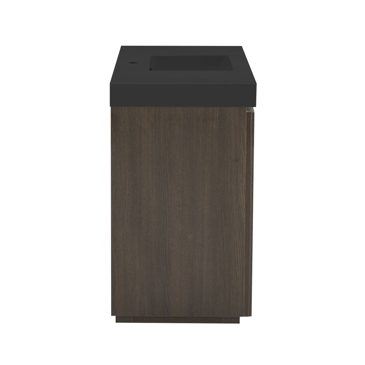 GALAN 48F" Smoked Oak Bathroom Vanity with Sink, Large Storage Freestanding Bathroom Vanity for Modern Bathroom, One-Piece Black Sink Basin without Drain and Faucet, KD