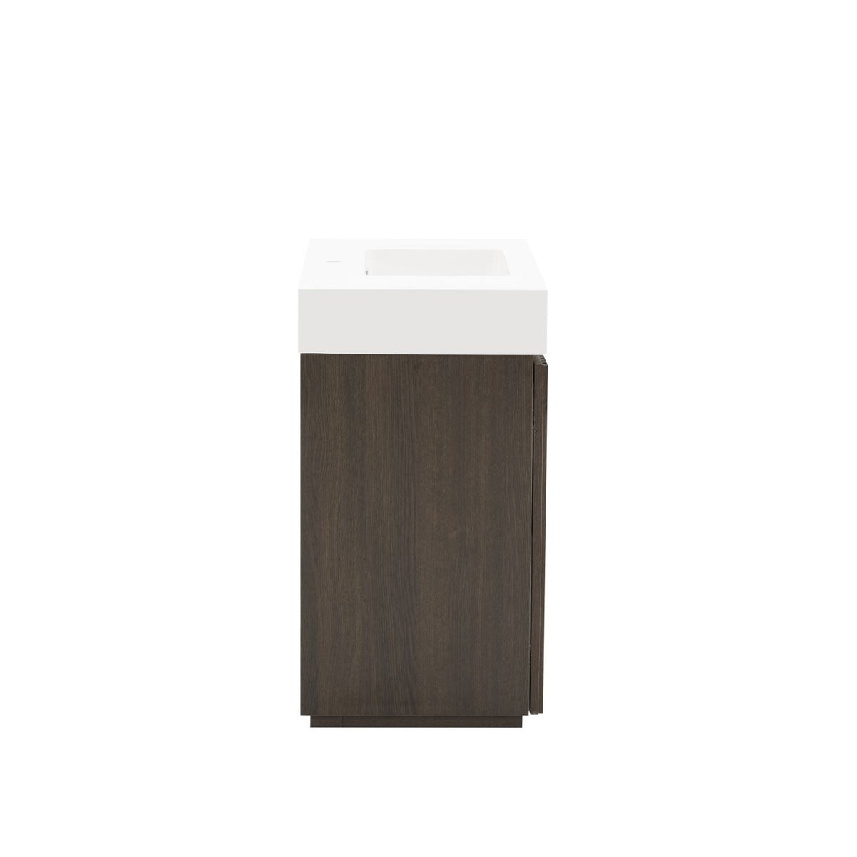 GALAN 36F" Smoked Oak Bathroom Vanity with Sink, Large Storage Freestanding Bathroom Vanity for Modern Bathroom, One-Piece White Sink Basin without Drain and Faucet, KD
