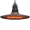 1500W Electric Patio Heater, IP65 Hanging Infrared Carbon Fiber Tube Outdoor Heater with Remote Control, Brown
