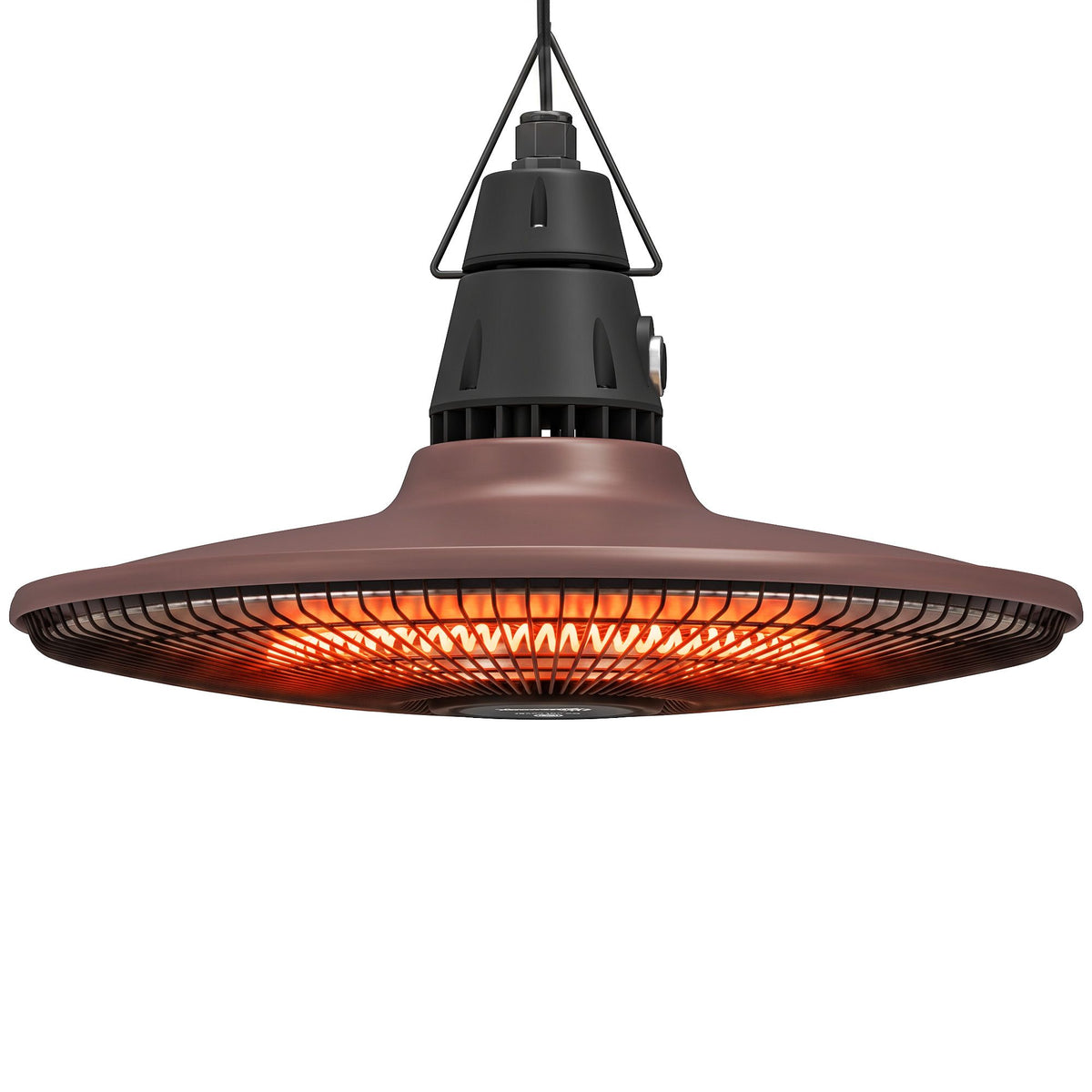 1500W Electric Patio Heater, IP65 Hanging Infrared Carbon Fiber Tube Outdoor Heater with Remote Control, Brown