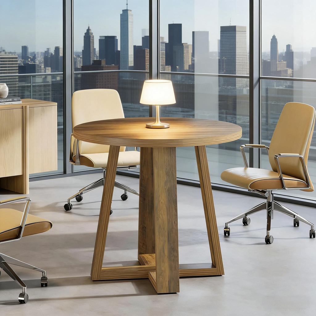 Conference Table, Farmhouse Home Office Meeting Desk for 2-4