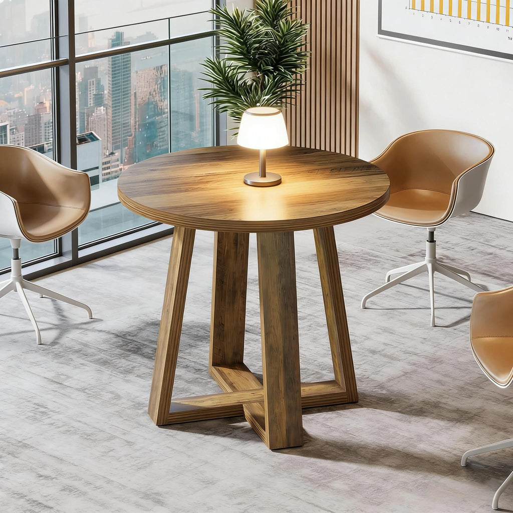 Conference Table, Farmhouse Home Office Meeting Desk for 2-4
