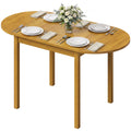 55" Wood Kitchen Table, Drop Leaf Tables for Small Spaces, Oak