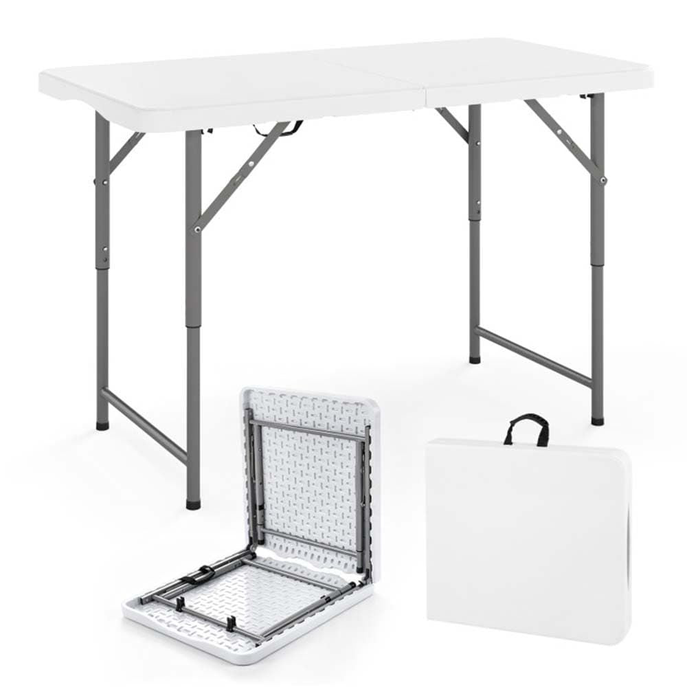 4 Feet Portable Camping Table with HDPE Tabletop and Metal Legs