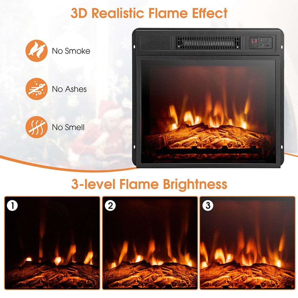 27 Inch Freestanding Fireplace with Remote Control