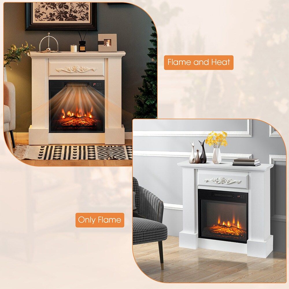 27 Inch Freestanding Fireplace with Remote Control