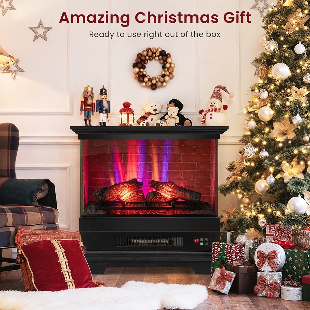 27 Inch Freestanding Fireplace with Remote Control