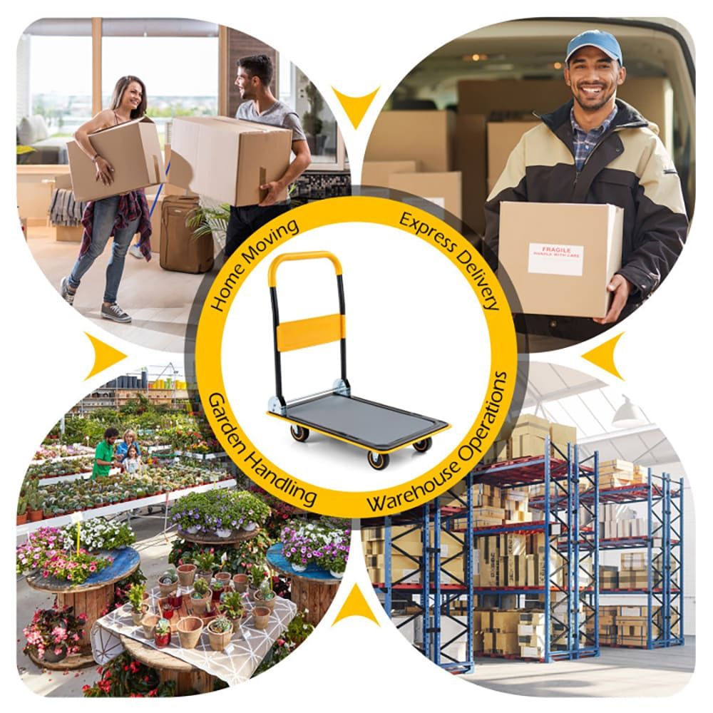 Heavy Duty Foldable Push Cart Dolly with 560 lbs Weight Capacity
