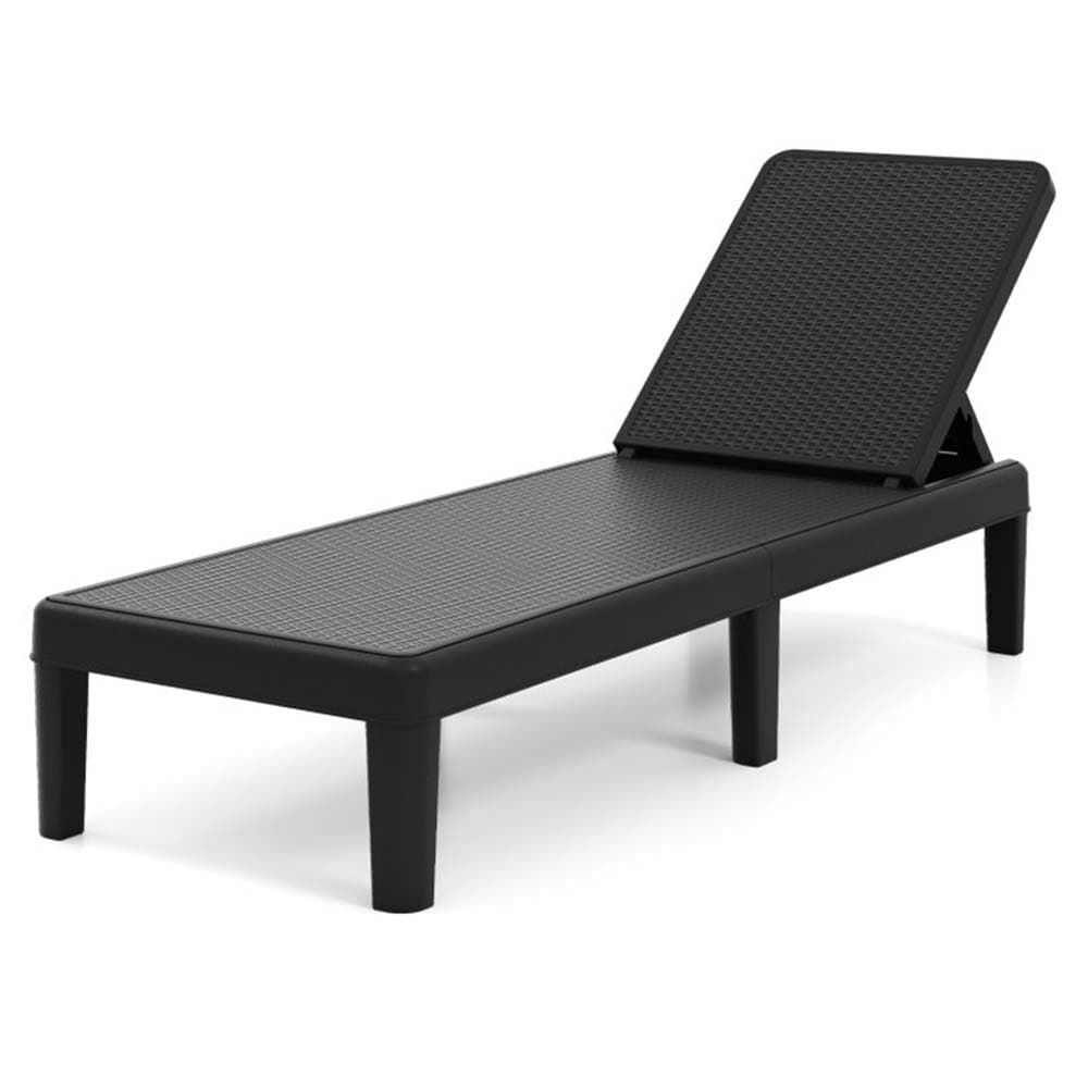 1PC Outdoor Chaise Lounger Chair with Waterproof Rattan Textured PP Surface and 330 lbs Capacity