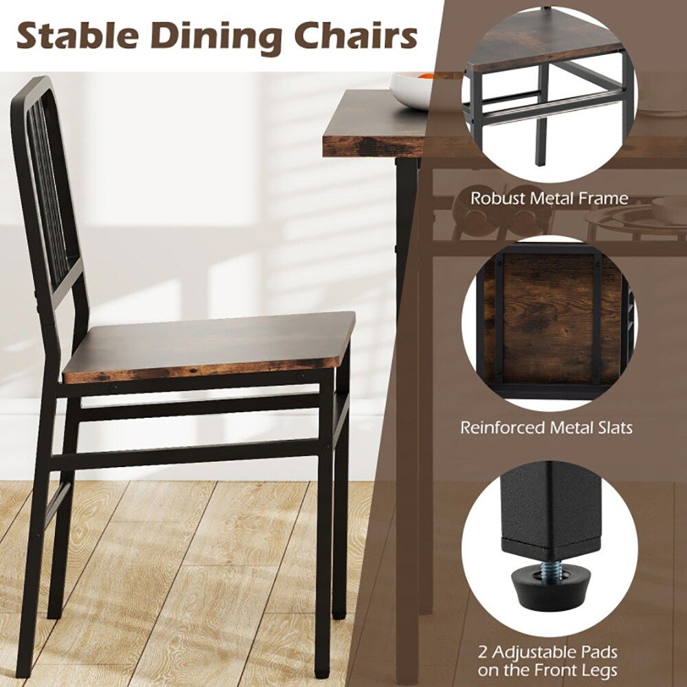 3-Piece Dining Table Set with Rectangular Kitchen Table and 2 Chairs for Kitchen, Dining Room, Breakfast Nook, or Restaurant