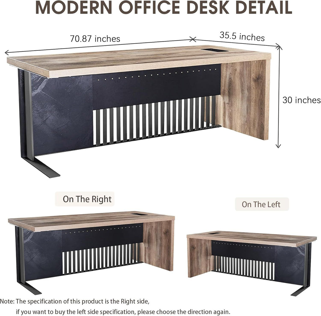 Stainless Steel Executive Desk Modern Computer Writing Workstation Home Office