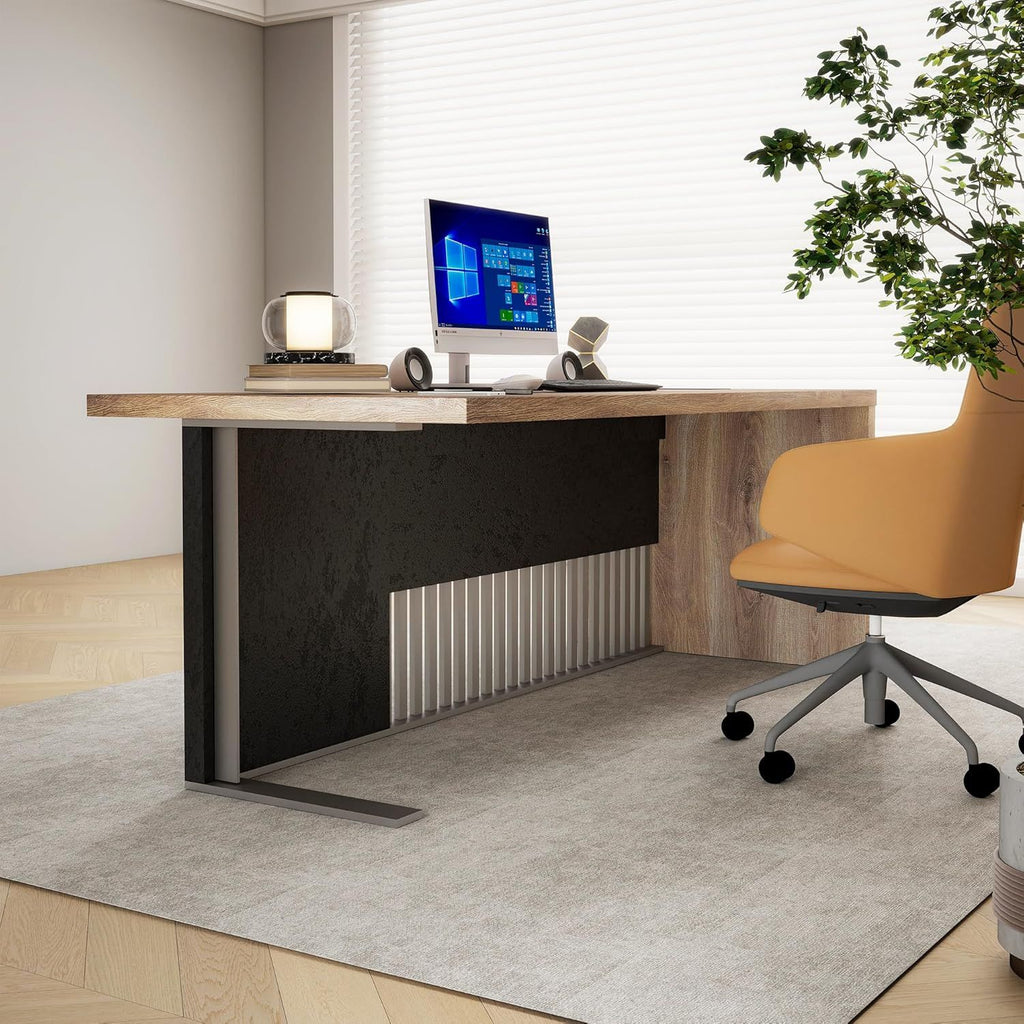 Stainless Steel Executive Desk Modern Computer Writing Workstation Home Office