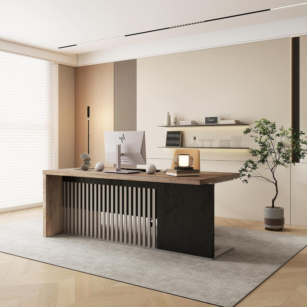 Stainless Steel Executive Desk Modern Computer Writing Workstation Home Office