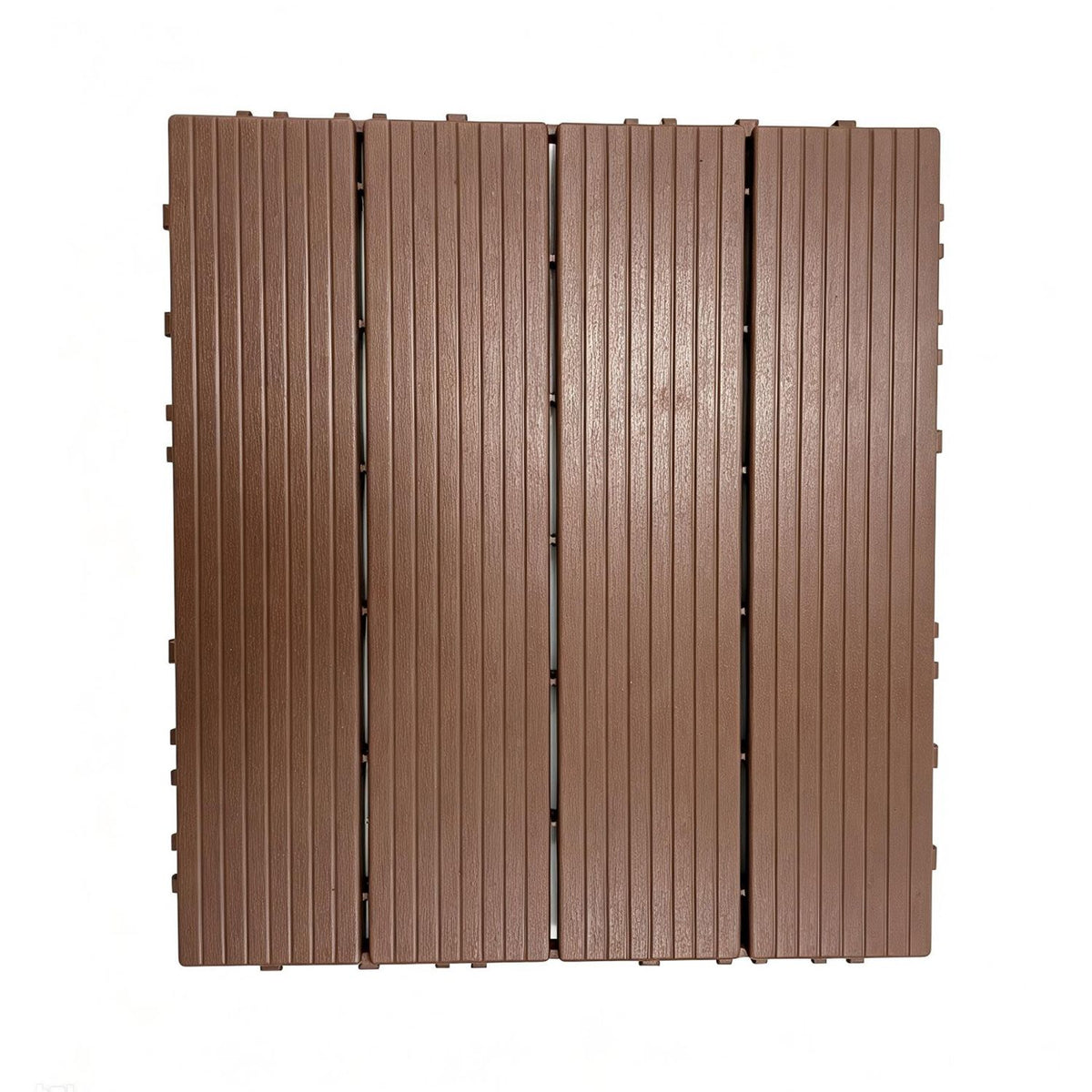 Plastic Interlocking Deck Tiles, 44 Pack 12"x12" Waterproof Non-Slip Outdoor Patio Flooring, All Weather Drainable Snap Together Decking Tiles for Poolside, Porch, Garden, Backyard & Shed Floor,Brown