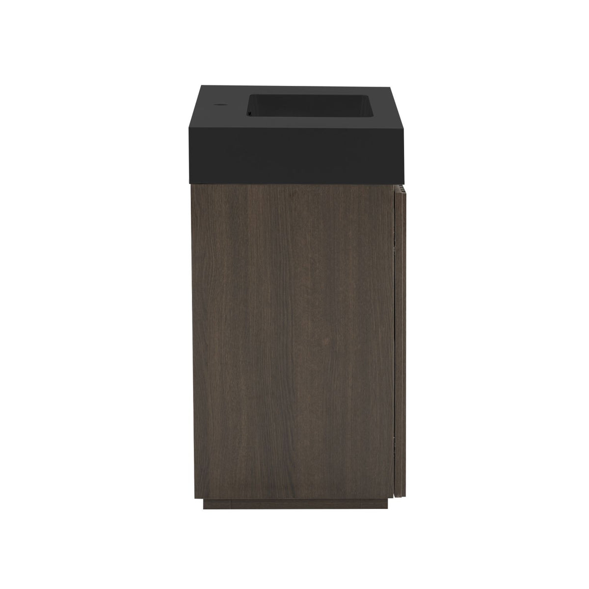 GALAN 36F" Smoked Oak Bathroom Vanity with Sink, Large Storage Freestanding Bathroom Vanity for Modern Bathroom, One-Piece Black Sink Basin without Drain and Faucet, KD