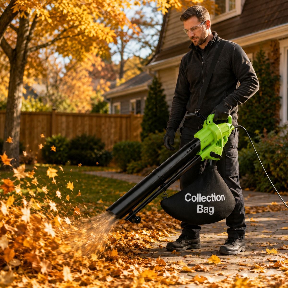 3-in-1 Corded Leaf Blower, Vacuum And Mulcher, 500 CFM 167 MPH Electric Yard Cleaner with 10.57gal Collection Bag