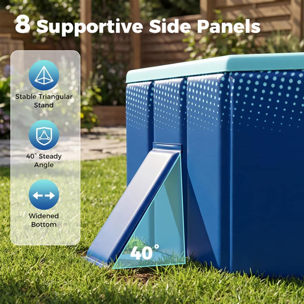Non-Inflatable Swimming Pool Portable Around Ground Pool with 24 Wall Panels