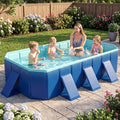 Non-Inflatable Swimming Pool Portable Around Ground Pool with 24 Wall Panels
