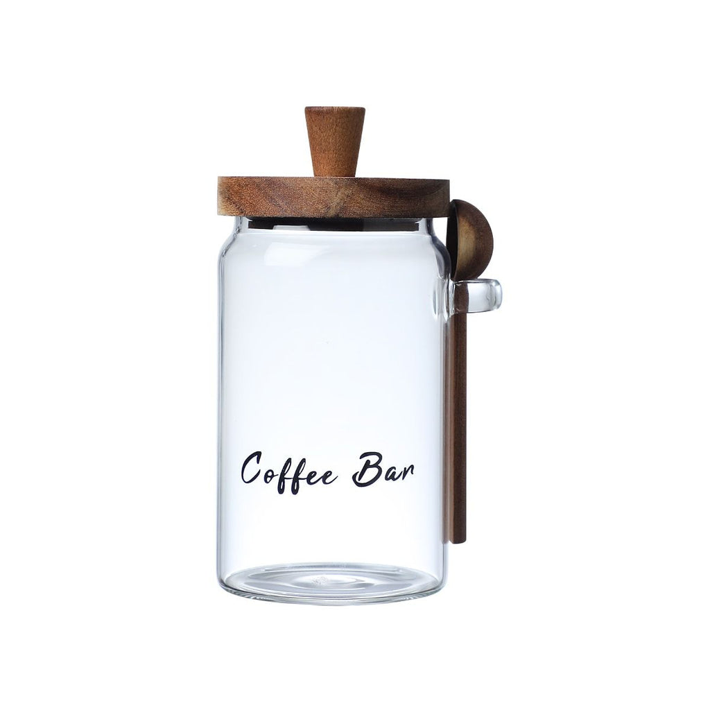 1 Pcs 18.5 OZ Glass Coffee Jars With Spoons, Candy Jars, Biscuit Jars, Storage Jars, Tea Jars, Snack Jars, Seasoning Jars, Salt Jars, Pepper Jars