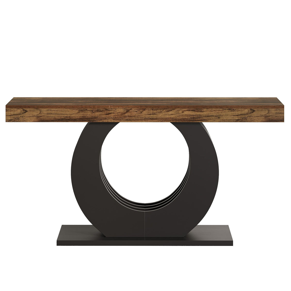 Console Table, Rustic Sofa Table Entryway Table with Circle Base