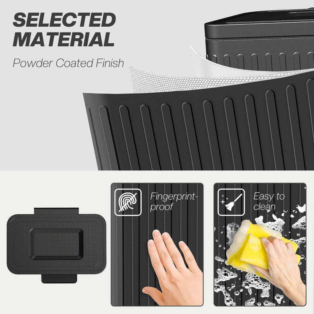 Trash Can with Lid, 2 x 5.3Gal Double Step-On Kitchen Trash Can, Removable Buckets, Black