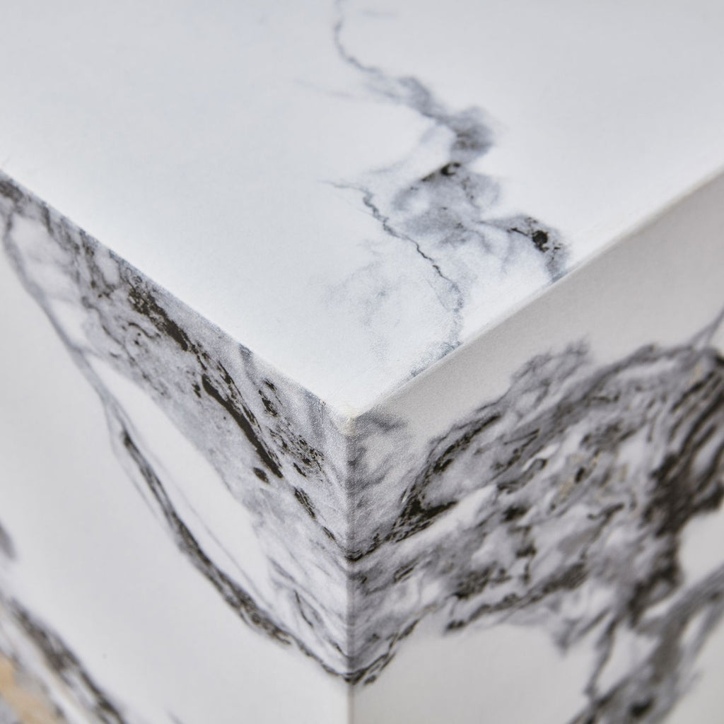 Modern white MDF+sticker material cube stylish texture design coffee table -15.7 inches