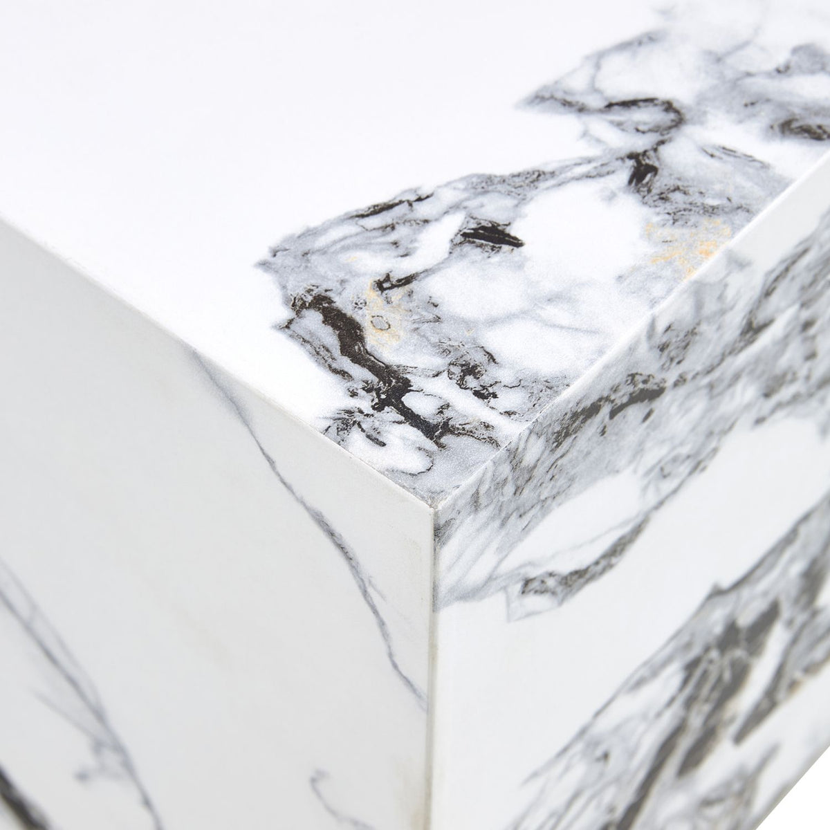 Modern white MDF+sticker material cube stylish texture design coffee table -15.7 inches