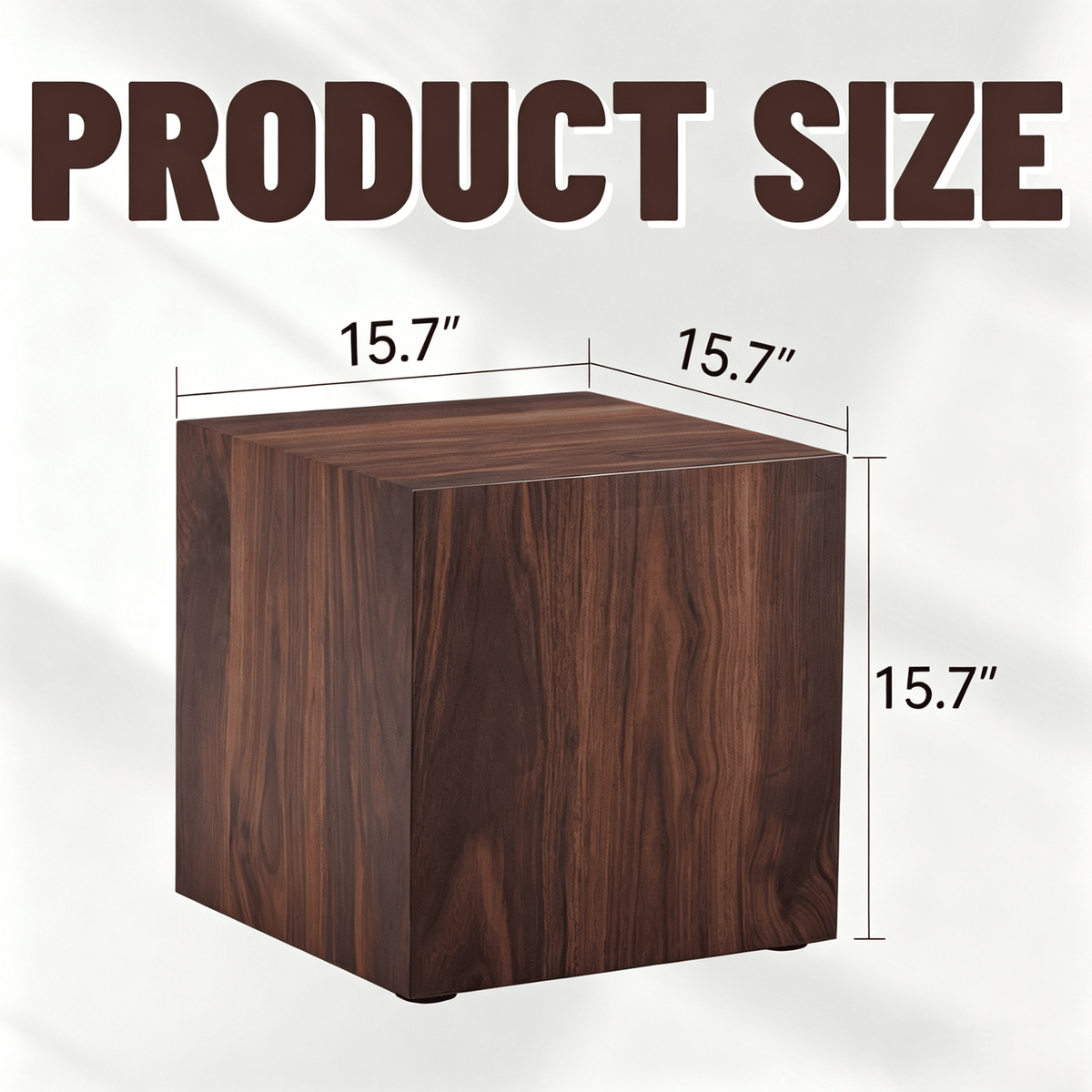 15.7*15.7*15.7 Inch Walnut Wood Grain MDF Coffee Table - Luxurious Design, Perfect Living Room Accent.Cube fashion texture design coffee table, suitable for various situations and scenes.