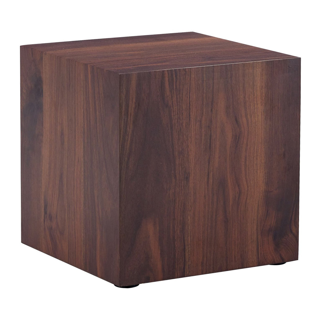 15.7*15.7*15.7 Inch Walnut Wood Grain MDF Coffee Table - Luxurious Design, Perfect Living Room Accent.Cube fashion texture design coffee table, suitable for various situations and scenes.