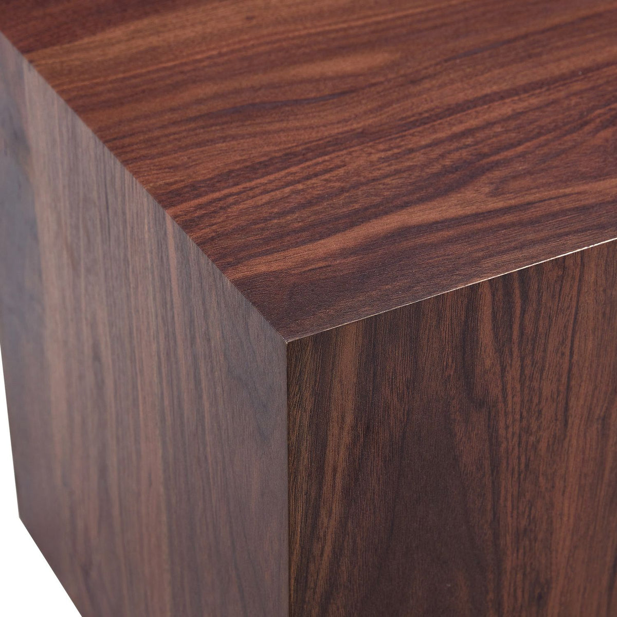 15.7*15.7*15.7 Inch Walnut Wood Grain MDF Coffee Table - Luxurious Design, Perfect Living Room Accent.Cube fashion texture design coffee table, suitable for various situations and scenes.