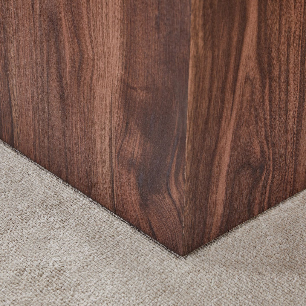 15.7*15.7*15.7 Inch Walnut Wood Grain MDF Coffee Table - Luxurious Design, Perfect Living Room Accent.Cube fashion texture design coffee table, suitable for various situations and scenes.