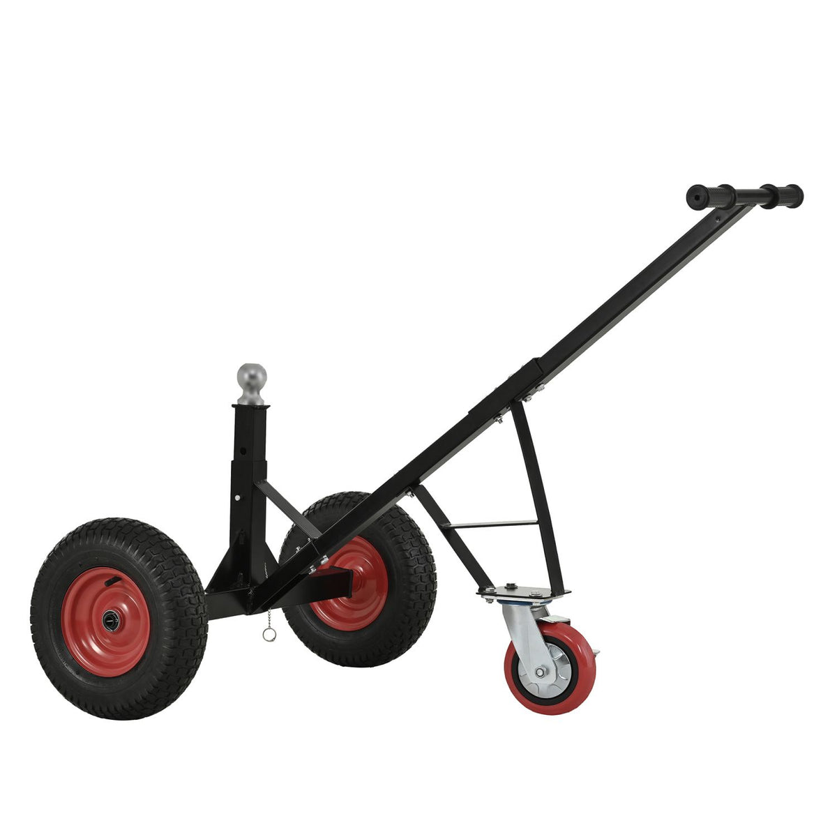 Versatile Heavy Duty Tri-Wheels 1100lbs Trailer Dolly Load Capacity, Trailer Mover, with 2" Hitch Ball, 18''-25'' Adjustable Height. Moving Trailer, RV,Boat, Farming Equipments, Black