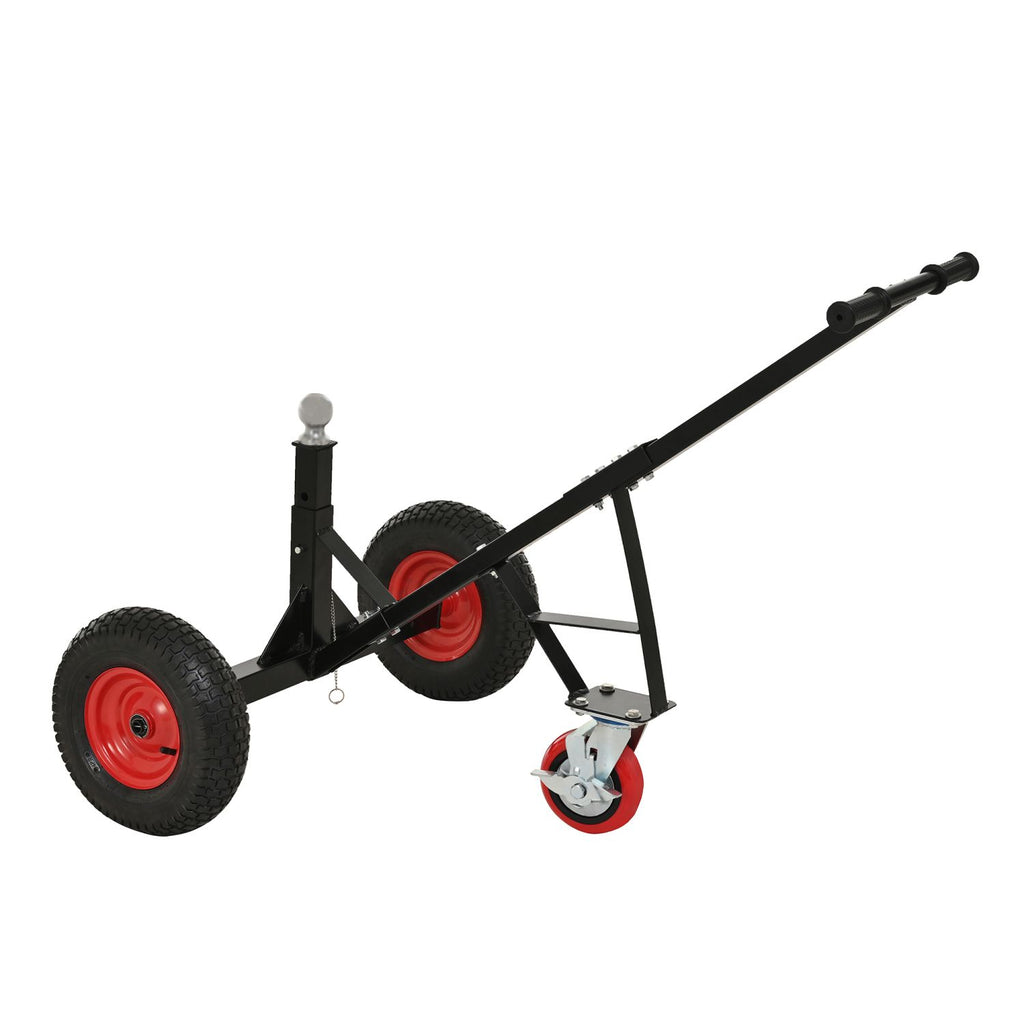 Versatile Heavy Duty Tri-Wheels 1100lbs Trailer Dolly Load Capacity, Trailer Mover, with 2" Hitch Ball, 18''-25'' Adjustable Height. Moving Trailer, RV,Boat, Farming Equipments, Black