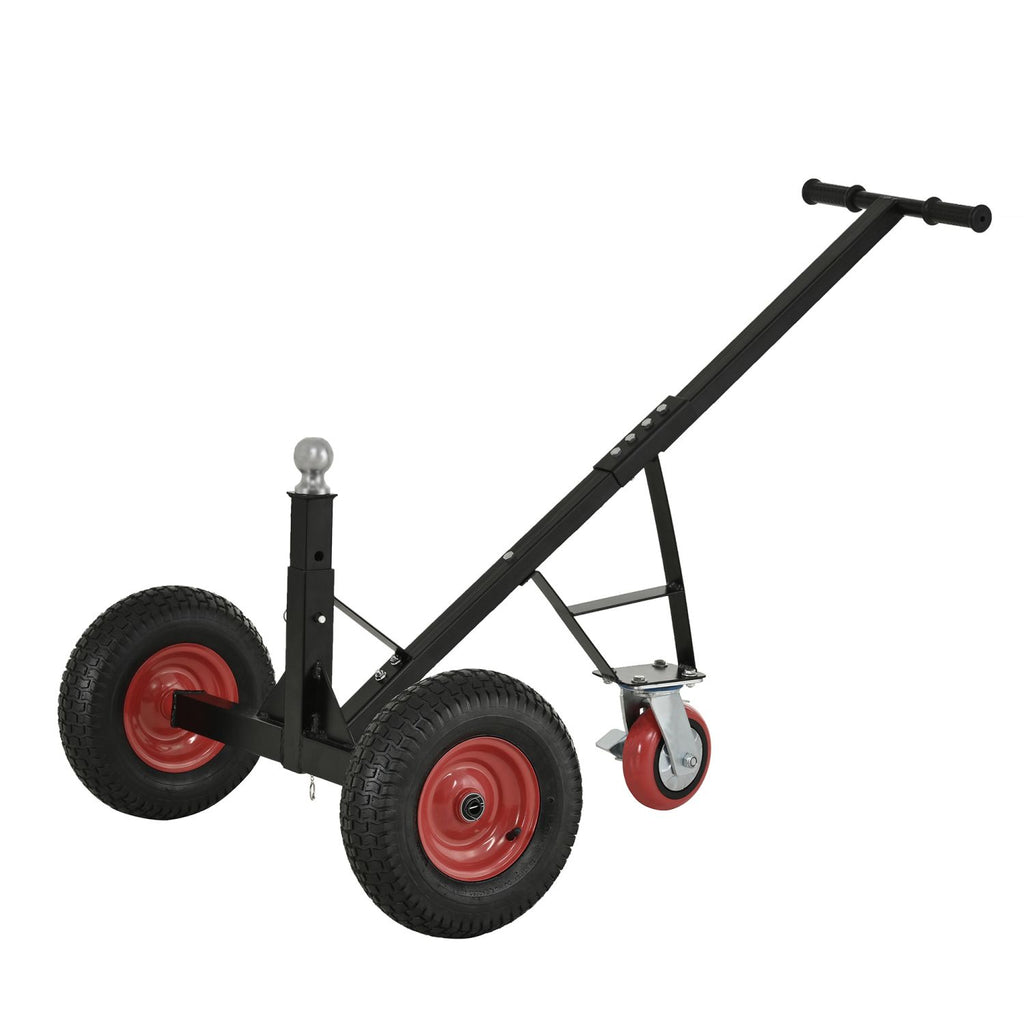 Versatile Heavy Duty Tri-Wheels 1100lbs Trailer Dolly Load Capacity, Trailer Mover, with 2" Hitch Ball, 18''-25'' Adjustable Height. Moving Trailer, RV,Boat, Farming Equipments, Black