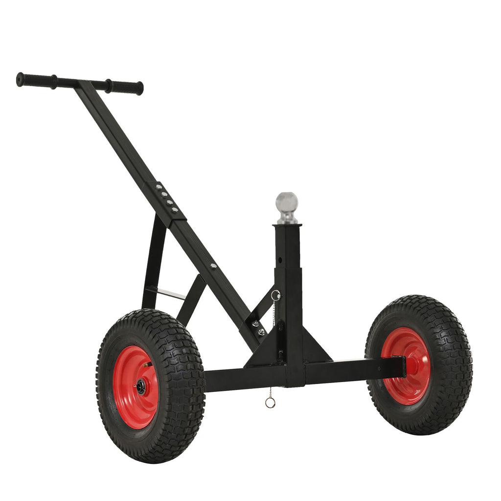 Versatile Heavy Duty Tri-Wheels 1100lbs Trailer Dolly Load Capacity, Trailer Mover, with 2" Hitch Ball, 18''-25'' Adjustable Height. Moving Trailer, RV,Boat, Farming Equipments, Black