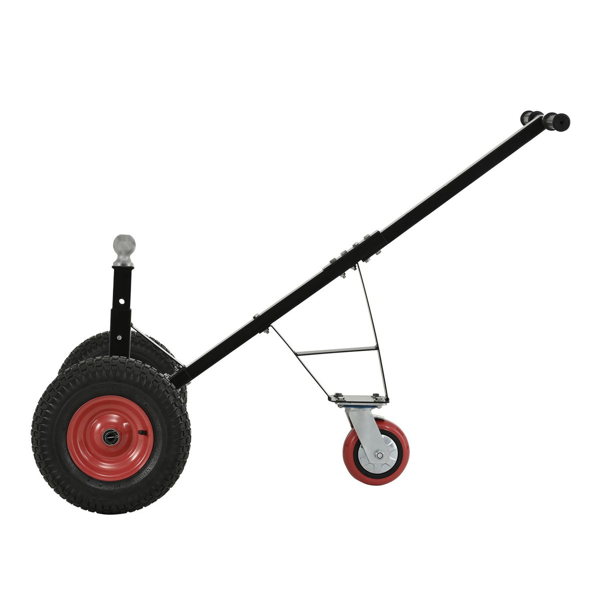 Versatile Heavy Duty Tri-Wheels 1100lbs Trailer Dolly Load Capacity, Trailer Mover, with 2" Hitch Ball, 18''-25'' Adjustable Height. Moving Trailer, RV,Boat, Farming Equipments, Black
