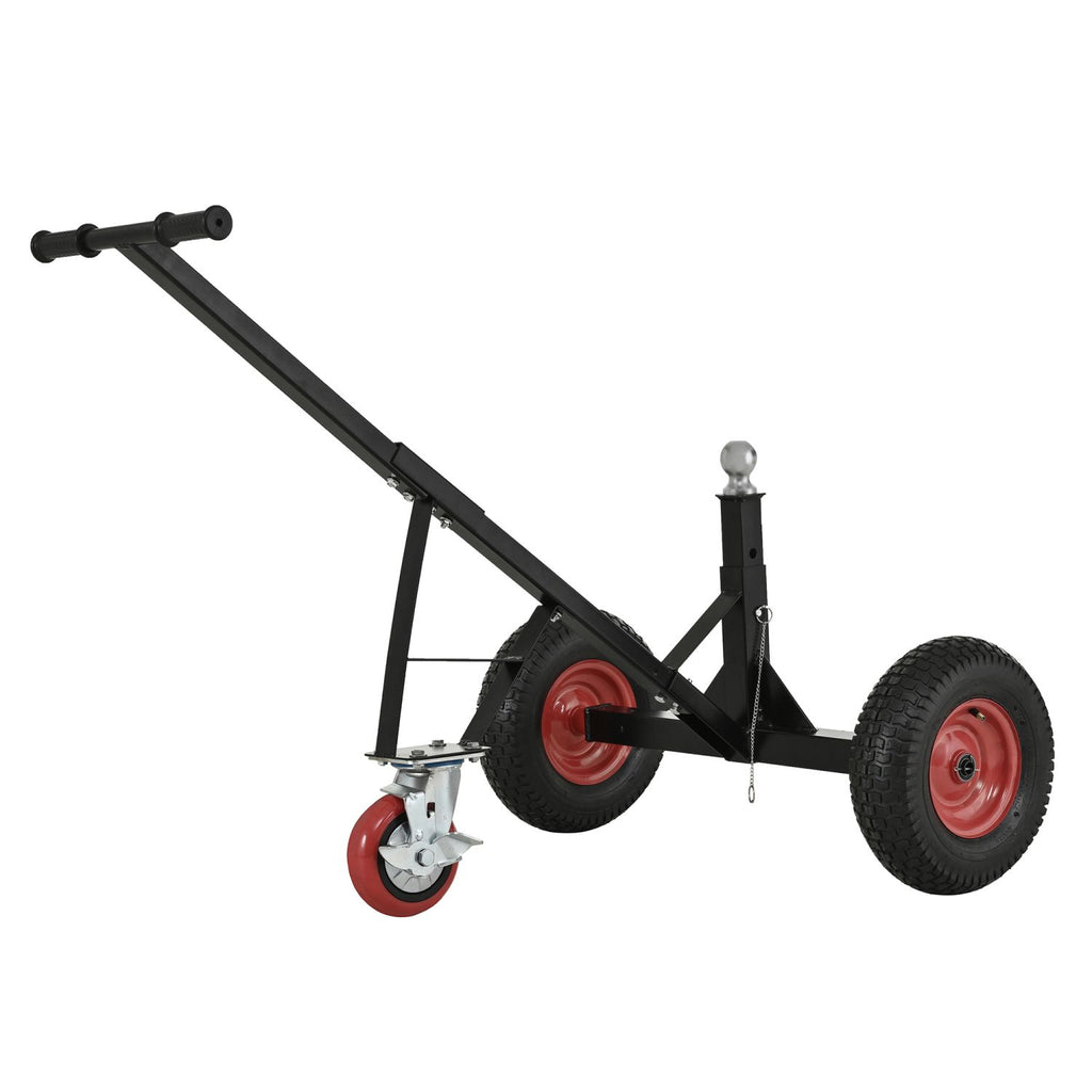 Versatile Heavy Duty Tri-Wheels 1100lbs Trailer Dolly Load Capacity, Trailer Mover, with 2" Hitch Ball, 18''-25'' Adjustable Height. Moving Trailer, RV,Boat, Farming Equipments, Black