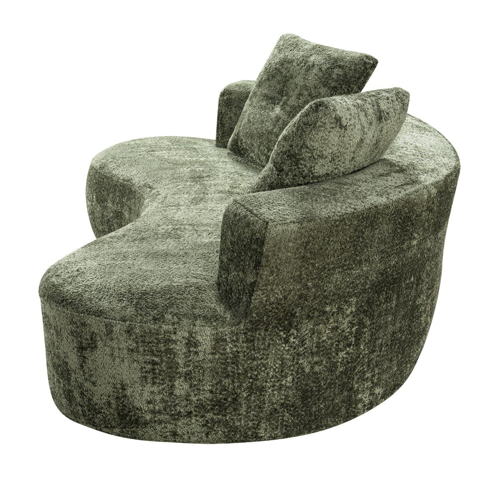 80" 3 Seater Couch for Living Room, Boneless Couch with 2 Pillows,Upholstered Floor Sofa