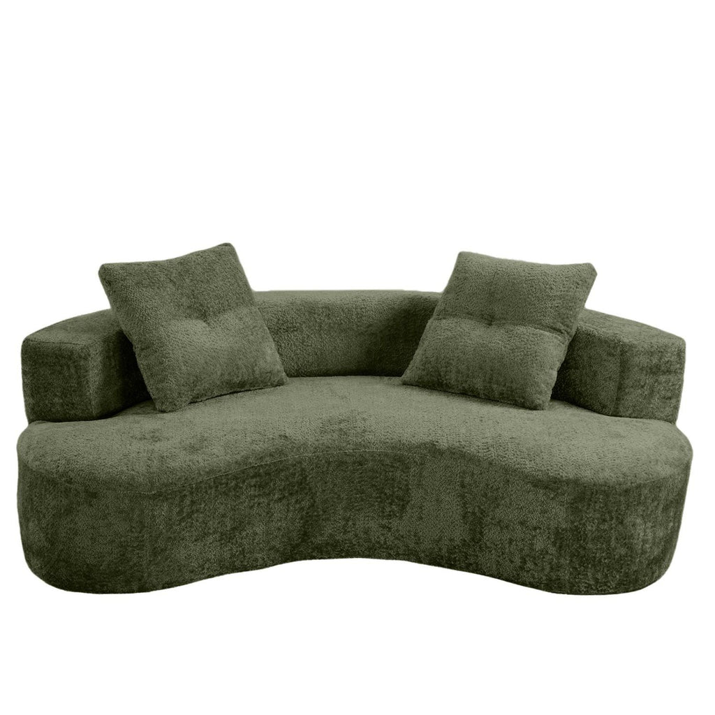 80" 3 Seater Couch for Living Room, Boneless Couch with 2 Pillows,Upholstered Floor Sofa