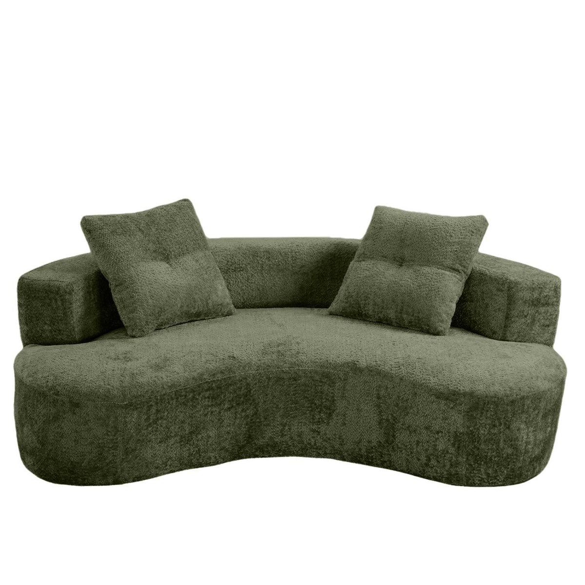 80" 3 Seater Couch for Living Room, Boneless Couch with 2 Pillows,Upholstered Floor Sofa