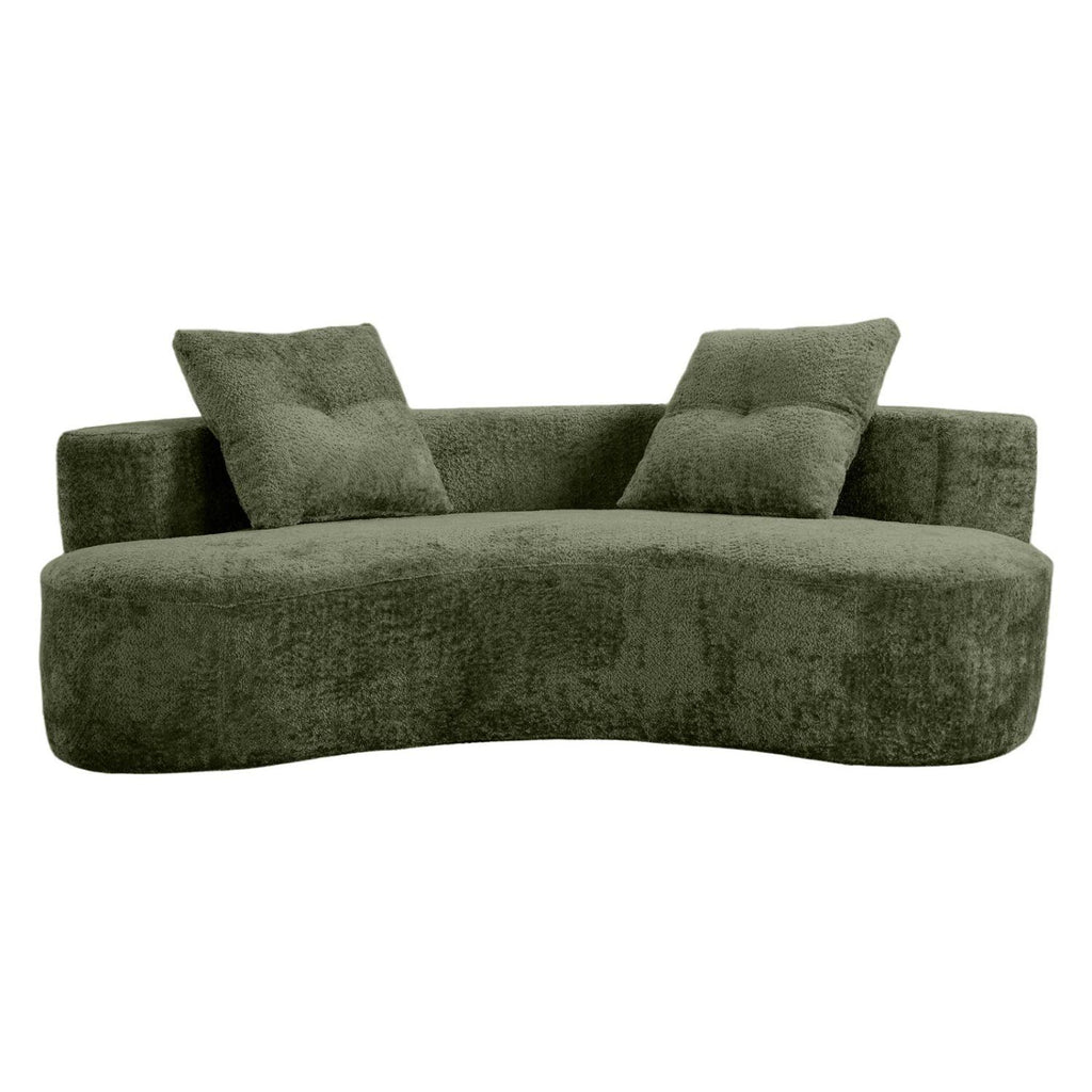 80" 3 Seater Couch for Living Room, Boneless Couch with 2 Pillows,Upholstered Floor Sofa