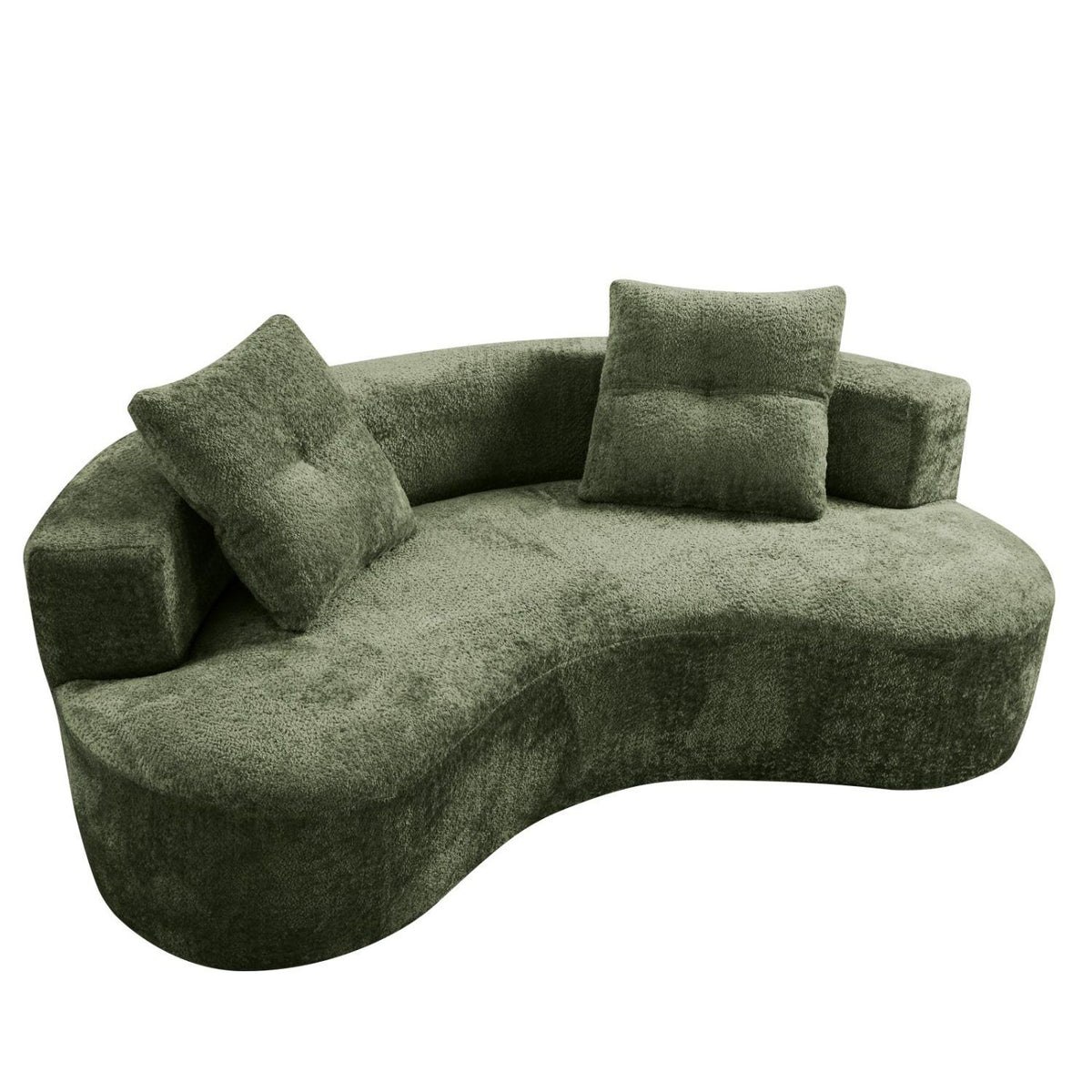 80" 3 Seater Couch for Living Room, Boneless Couch with 2 Pillows,Upholstered Floor Sofa