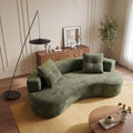 80" 3 Seater Couch for Living Room, Boneless Couch with 2 Pillows,Upholstered Floor Sofa