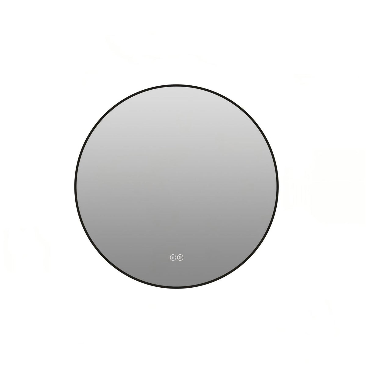 24" Round Black Aluminum Framed Dimmable LED Bathroom Mirror with Anti-Fog